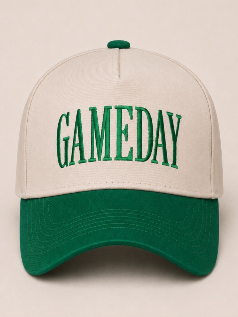 New! Green Game Day Retro Embroidered Baseball Hat NWOT